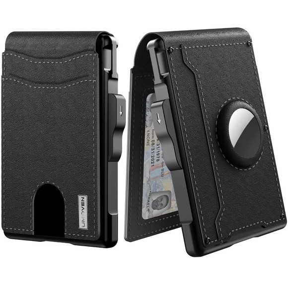 Other - AirTag Wallet for Men - with Pop Up Aluminum Case Money Clip Slim Leather Slo...